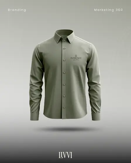 Camisa social de uniforme com a logomarca da Florence Espelhos bordada
